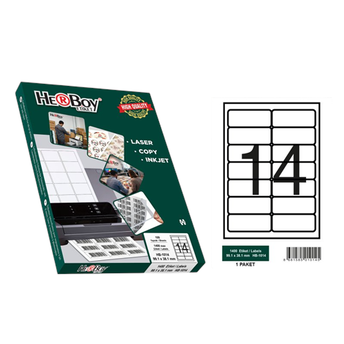 ETİKET-A4 LASER HB-1014 PKT*100 1/14
