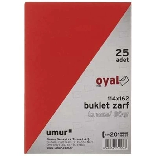 ZARF-BUKLET UMUR 80GR PKT*25-KIRMIZI