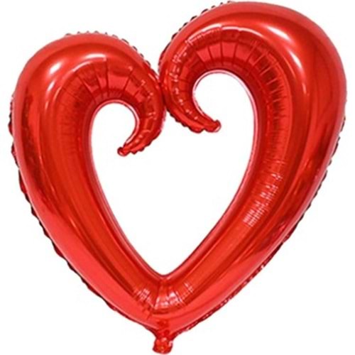 BALON FOLYO ORTASI BOŞ KALP*KIRMIZI