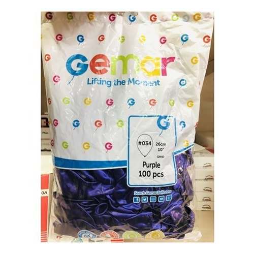 BALON-METALİK GEMAR PKT*100-MOR