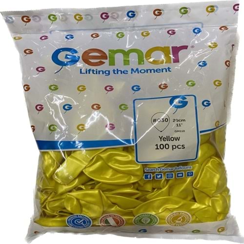 BALON-METALİK GEMAR PKT*100-SARI