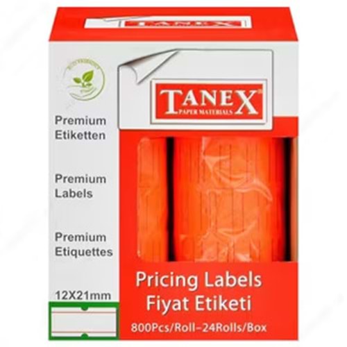FİYAT ETİKETİ-FLO 12x21MM PKT*24-TURUNCU