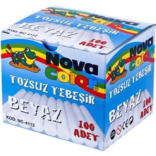 TEBEŞİR-NOVA COLOR TOZSUZ PKT*100 BEYAZ