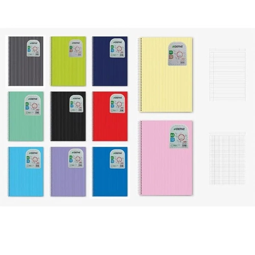 DEFTER-A5 DEFNE*NOVA 72YP.SPİRALLİ PP.KAPAK*DÜZ
