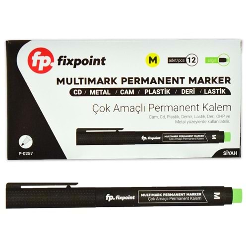ASETAT KALEMİ-SİLGİLİ P-0257 PKT*12 M-SİYAH