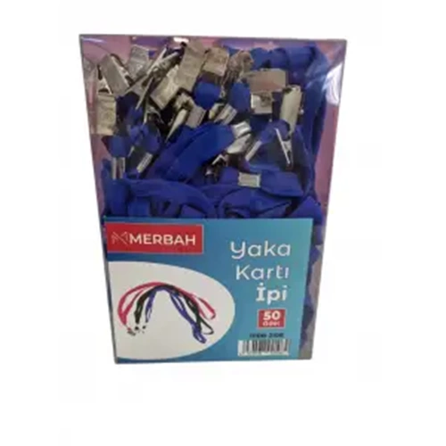 YAKA KARTI İPİ-MERBAH METAL KLİPSLİ PKT*50 MİX