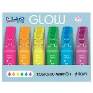FOSFORLU KALEM-GIPTA GLOW NEON PKT*36 STANDLI