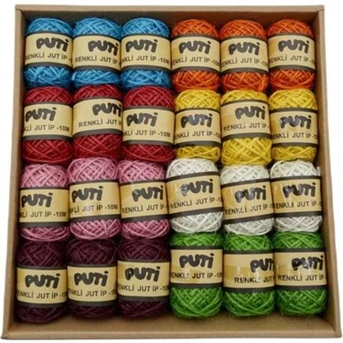 HASIR İP-PUTİ 10MT JUT PKT*24-RENKLİ