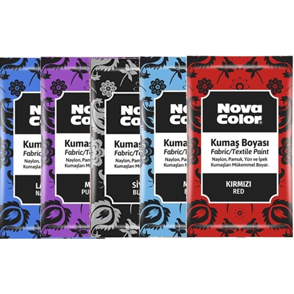 KUMAŞ BOYASI-TOZ NOVA COLOR 12GR.PKT*12-SİYAH