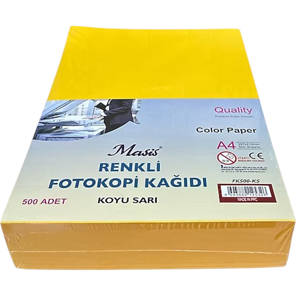 RENKLİ FOTOKOPİ KAĞIDI -A4 MASİS PKT*500-KOYU SARI