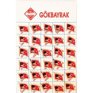 ROZET-YAKA-ATALI KALPAKLI-BAYRAK YUVARLAK PKT*30