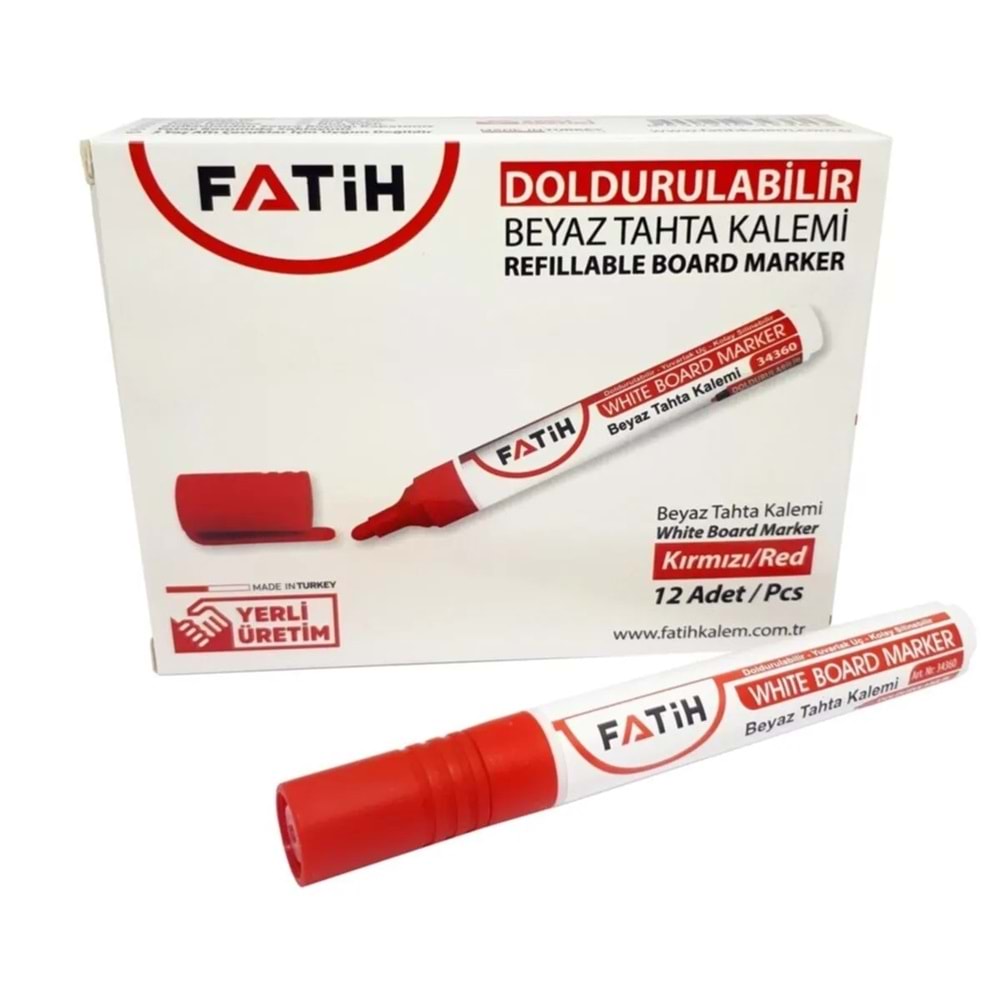 TAHTA KALEMİ-FATİH D.BİLİR PKT*12-KIRMIZI