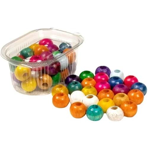 BONCUK-AHŞAP RENKLİ 10MM*MİX
