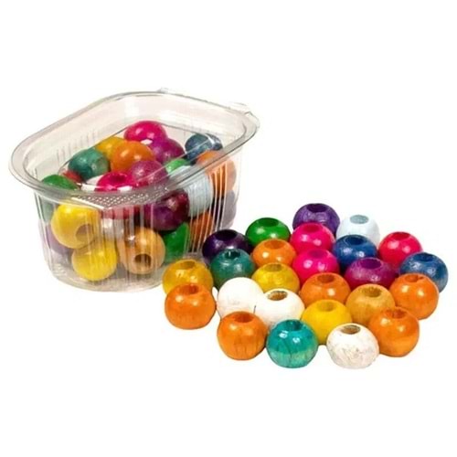 BONCUK-AHŞAP RENKLİ 16MM*MİX
